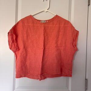 Gravel & Gold Linen Crop Top